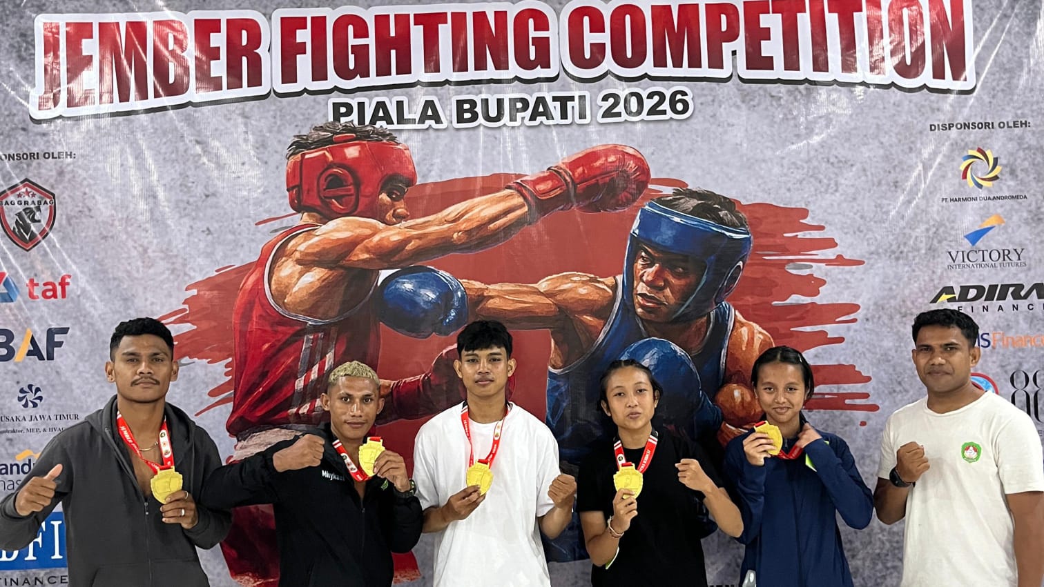 Atlet Pertina Tabanan Sapu Bersih Medali Emas di Jember Fighting Competition Piala Bupati Jember 2026